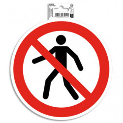 EXACOMPTA Panneau PVC adhésif antidérapant interdit de marcher &#47; circuler 20 cm 67012E