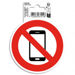 EXACOMPTA Panneau PVC adhésif antidérapant Téléphone mobile interdit 10 cm 67014E
