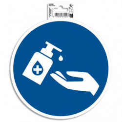EXACOMPTA Panneau PVC adhésif antidérapant Gel main obligatoire 20 cm 67022E