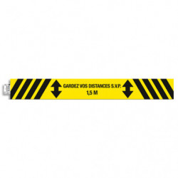 EXACOMPTA Bande de sol PVC adhésive antidérapante Gardez vos distances 10 x 80 cm 67114E