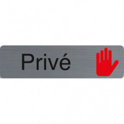 EXACOMPTA Plaque adhésive imitation aluminium Privé 16,5X4,4 cm 67150E