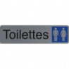 EXACOMPTA Plaque adhésive imitation aluminium Toilettes dame / homme 16,5X4,4 cm 67151E