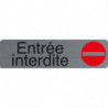 EXACOMPTA Plaque adhésive imitation aluminium Entrée interdite 16,5X4,4 cm 67152E