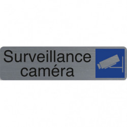 EXACOMPTA Plaque adhésive imitation aluminium Surveillance camera 16,5X4,4 cm 67153E