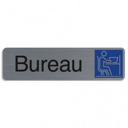 EXACOMPTA Plaque adhésive imitation aluminium Bureau 16,5X4,4 cm 67154E