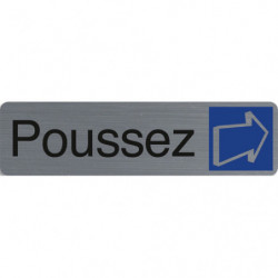 EXACOMPTA Plaque adhésive imitation aluminium Poussez 16,5X4,4 cm 67155E