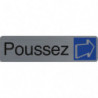 EXACOMPTA Plaque adhésive imitation aluminium Poussez 16,5X4,4 cm 67155E