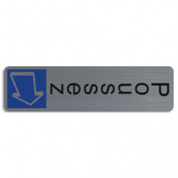 EXACOMPTA Plaque verticale adhésive imitation aluminium Poussez 4,4x16,5 cm 67157E