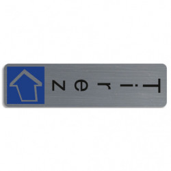 EXACOMPTA Plaque verticale adhésive imitation aluminium Tirez 4,4x16,5 cm 67158E