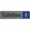 EXACOMPTA Plaque adhésive imitation aluminium Toilettes dame 16,5X4,4 cm 67163E