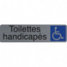 EXACOMPTA Plaque adhésive imitation aluminium Toilettes handicapés 16,5X4,4 cm 67164E
