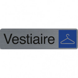 EXACOMPTA Plaque adhésive imitation aluminium Vestiaire 16,5X4,4 cm 67166E
