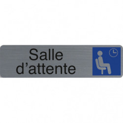 EXACOMPTA Plaque adhésive imitation aluminium Salle d'attente 16,5X4,4 cm 67167E