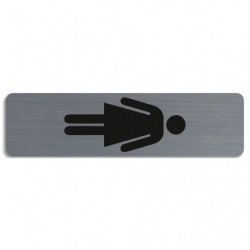 EXACOMPTA Plaque verticale adhésive imitation aluminium Dame 16,5X4,4 cm 67168E