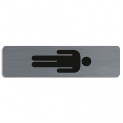 EXACOMPTA Plaque adhésive imitation aluminium Homme 16,5X4,4 cm 67169E