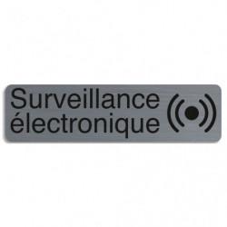 EXACOMPTA Plaque adhésive imitation aluminium Surveillance électronique 16,5X4,4 cm 67170E