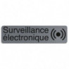 EXACOMPTA Plaque adhésive imitation aluminium Surveillance électronique 16,5X4,4 cm 67170E