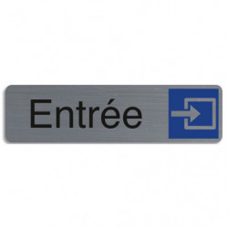 EXACOMPTA Plaque adhésive imitation aluminium Entrée 16,5X4,4 cm 67171E