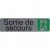 EXACOMPTA Plaque adhésive imitation aluminium Sortie de secours 16,5X4,4 cm 67172E