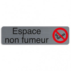 EXACOMPTA Plaque adhésive imitation aluminium Espace non fumeurs 16,5X4,4 cm 67174E