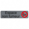 EXACOMPTA Plaque adhésive imitation aluminium Espace non fumeurs 16,5X4,4 cm 67174E