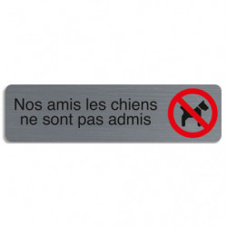 EXACOMPTA Plaque adhésive imitation aluminium Nos amis les chiens 16,5X4,4 cm 67176E