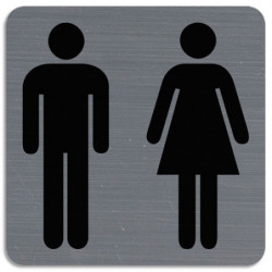 EXACOMPTA Plaque adhésives imitation aluminiumToilettes dame / homme 7,5x7,5 cm 67178E
