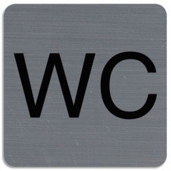 EXACOMPTA Plaque adhésive imitation aluminium WC 7,5x7,5 cm 67179E