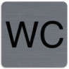 EXACOMPTA Plaque adhésive imitation aluminium WC 7,5x7,5 cm 67179E