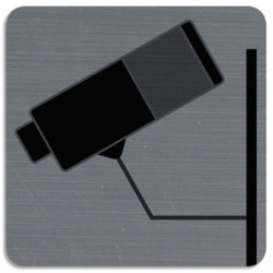EXACOMPTA Plaque adhésive imitation aluminium Surveillance caméra 7,5x7,5 cm 67180E