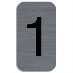 EXACOMPTA Plaque adhésive imitation Aluminium Chiffre 1 2,5x4,4 cm 67181E