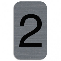 EXACOMPTA Plaque adhésive imitation Aluminium Chiffre 2 2,5x4,4 cm 67182E
