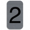 EXACOMPTA Plaque adhésive imitation Aluminium Chiffre 2 2,5x4,4 cm 67182E