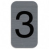 EXACOMPTA Plaque adhésive imitation Aluminium Chiffre 3 2,5x4,4 cm 67183E