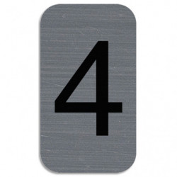 EXACOMPTA Plaque adhésive imitation Aluminium Chiffre 4 2,5x4,4 cm 67184E