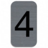 EXACOMPTA Plaque adhésive imitation Aluminium Chiffre 4 2,5x4,4 cm 67184E