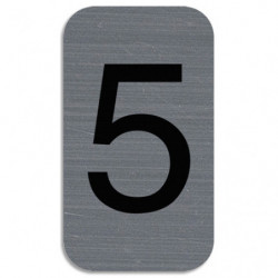 EXACOMPTA Plaque adhésive imitation Aluminium Chiffre 5 2,5x4,4 cm 67185E