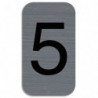 EXACOMPTA Plaque adhésive imitation Aluminium Chiffre 5 2,5x4,4 cm 67185E