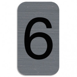 EXACOMPTA Plaque adhésive imitation Aluminium Chiffre 6 2,5x4,4 cm 67186E