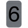 EXACOMPTA Plaque adhésive imitation Aluminium Chiffre 6 2,5x4,4 cm 67186E