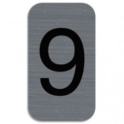 EXACOMPTA Plaque adhésive imitation Aluminium Chiffre 9 2,5x4,4 cm 67189E