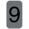 EXACOMPTA Plaque adhésive imitation Aluminium Chiffre 9 2,5x4,4 cm 67189E