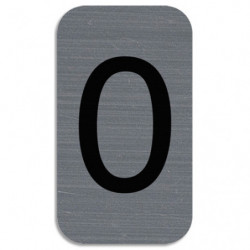 EXACOMPTA Plaque adhésive imitation Aluminium Chiffre 0 2,5x4,4 cm 67190E