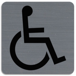 EXACOMPTA Plaque adhésive imitation aluminium Handicapés 7,5x7,5 cm 67191E