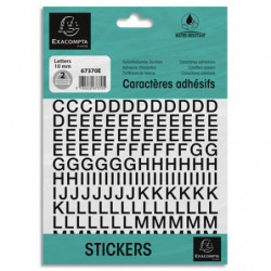 EXACOMPTA Pochette de lettres adhésives noires A-Z 10 mm 67370E