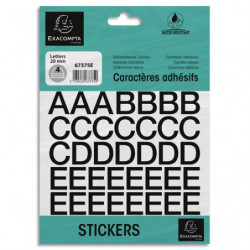 EXACOMPTA Pochette de lettres adhésives noires A-Z 20 mm 67375E