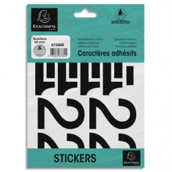 EXACOMPTA Pochette de chiffres adhésifs noirs 0-9 60 mm 67380E