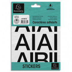 EXACOMPTA Pochette de lettres adhésives noires A-Z 50 mm 67381E