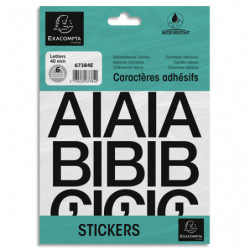 EXACOMPTA Pochette de lettres adhésives noires A-Z 40 mm 67384E