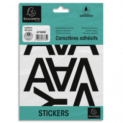 EXACOMPTA Pochette de lettres adhésives noires A-Z 60 mm 67385E